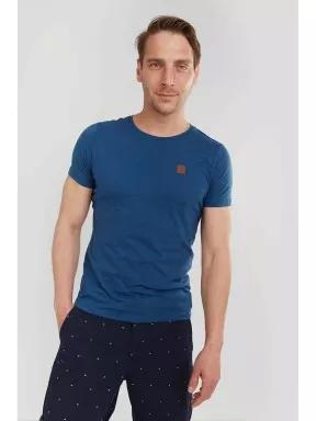 Fundango Jaggy Structured Tshirt for men in dark blue 1