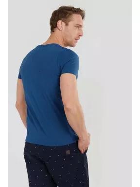 Fundango Jaggy Structured Tshirt for men in dark blue 3